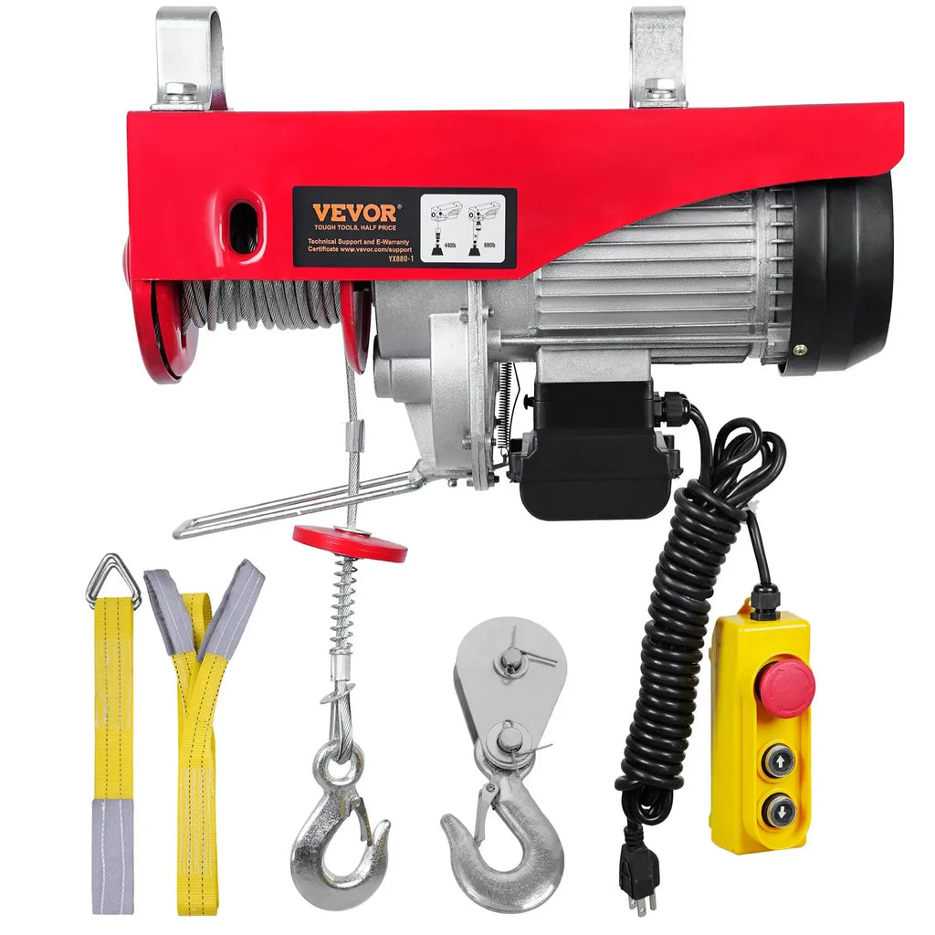 Electric Hoist 200-1000kg with Wired/Wireless Remote Control Lifting Crane Cable Hoist Winch for Boat Car Garage Elevator