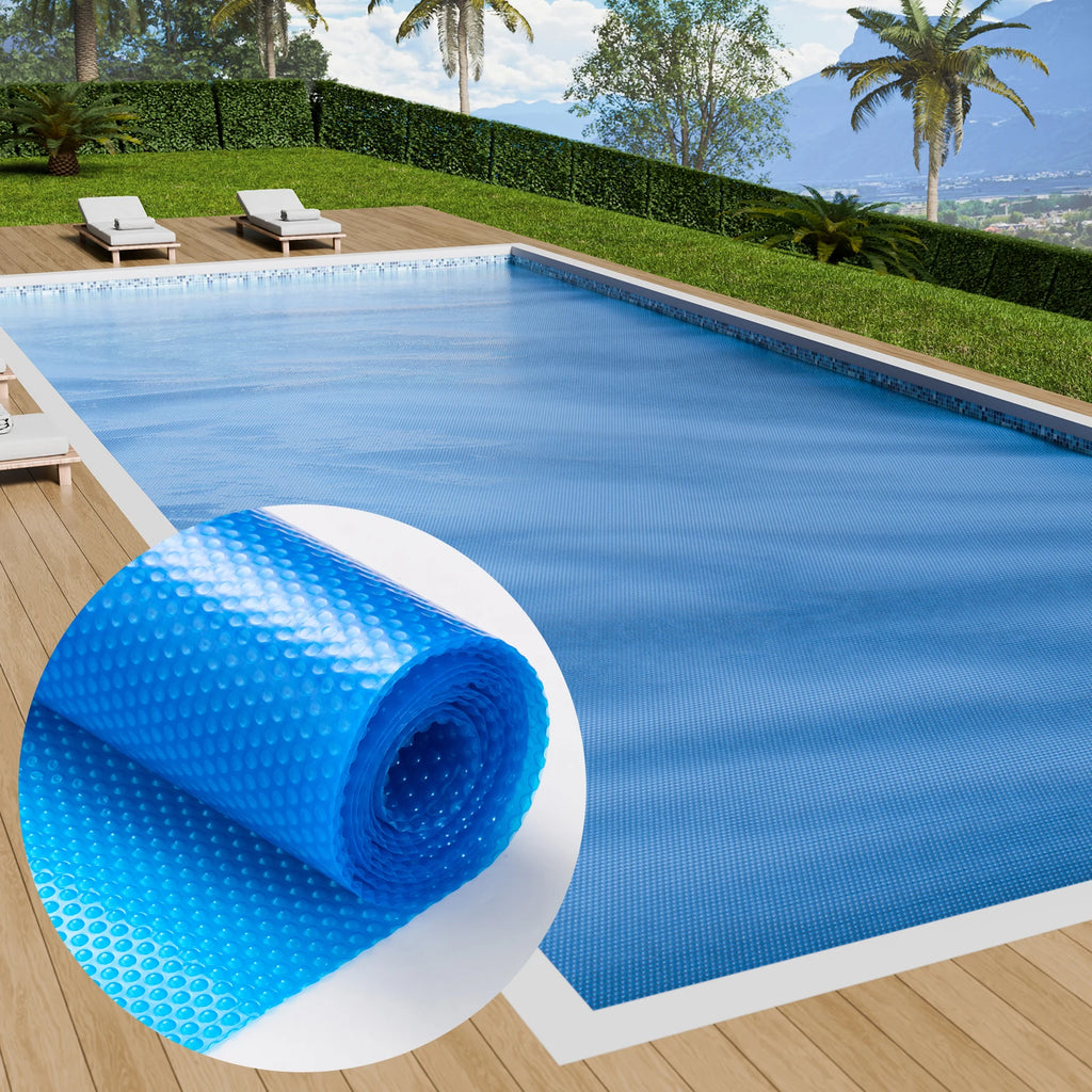 Solar Pool Cover 28 x 14 ft Rectangle Solar Blanket for Pools, Inground Above Ground Swimming Pool Solar Cover