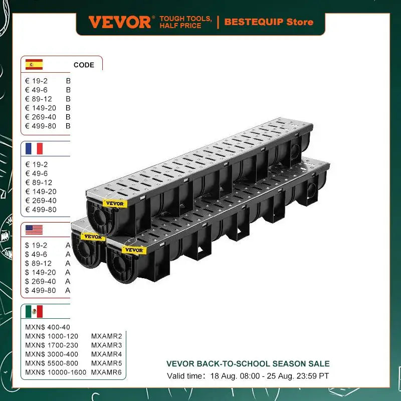 3/5 Pcs Floor Trench Drain Driveway Channel Drainage Stainless Steel HDPE Bathroom Shower Long Drainage Floor Drain Cover