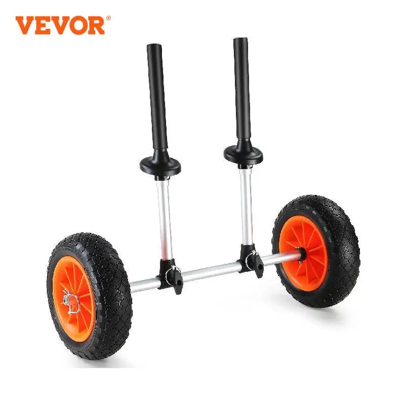 Heavy Duty Kayak Cart, Detachable Canoe Trolley Cart with 10'' Solid Tires, Adjustable Width & Top Foam Protection