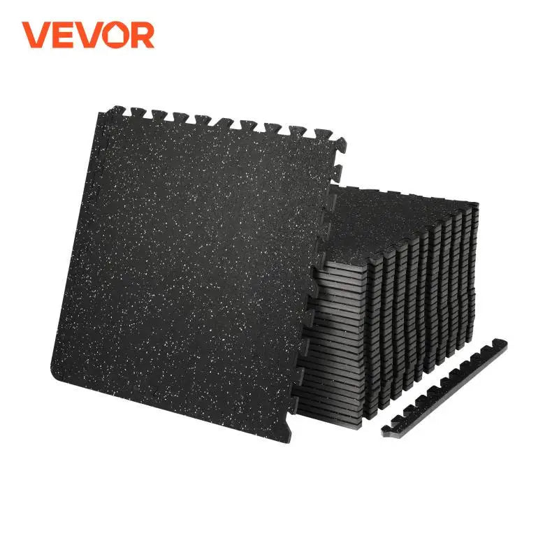 25/12/6 PCS 1/2 inch Thick Gym Floor Mats EVA Foam & Rubber Top Interlocking Workout Floor Mats Waterproof Exercise Mats