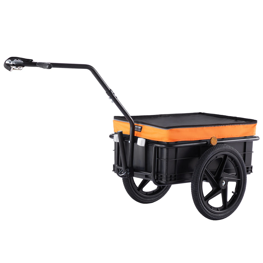 88 lbs Bike Cargo Trailer Bicycle Wagon Cart Foldable Storage with 16" Wheels & Safe Reflectors Fits 24"-28" Bike Wheels