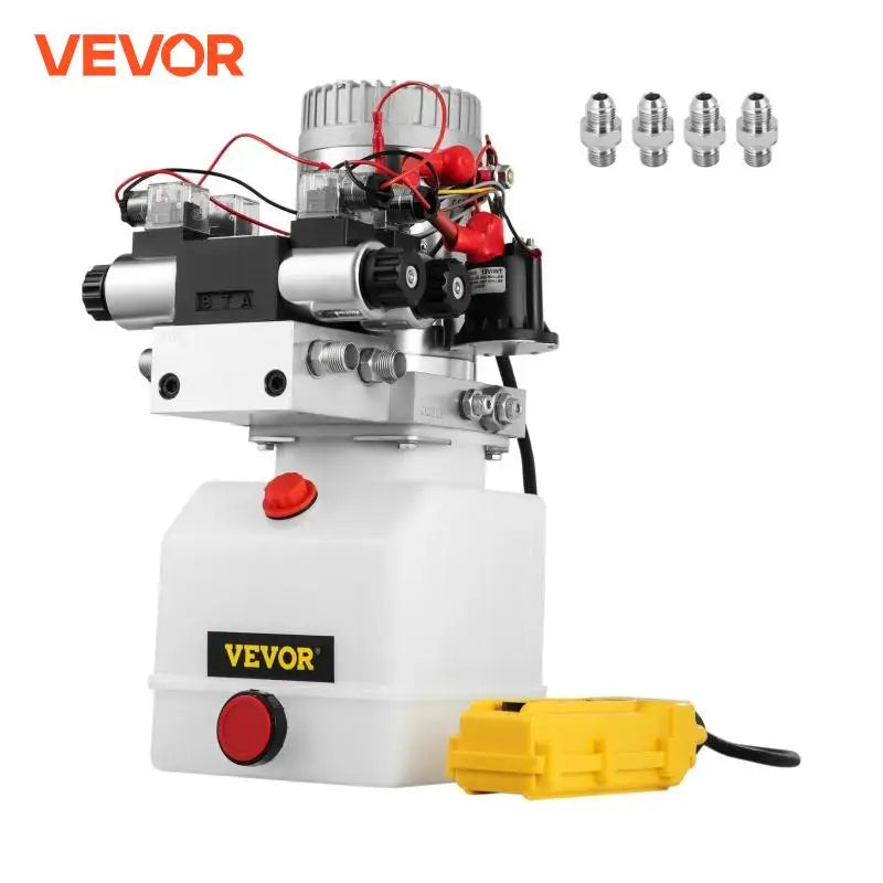 12V DC Double Acting  Solenoid Hydraulic Power Pack Car Jack With 4.5L Tank Reservoir Dump Trailer Electric Lifting Tools