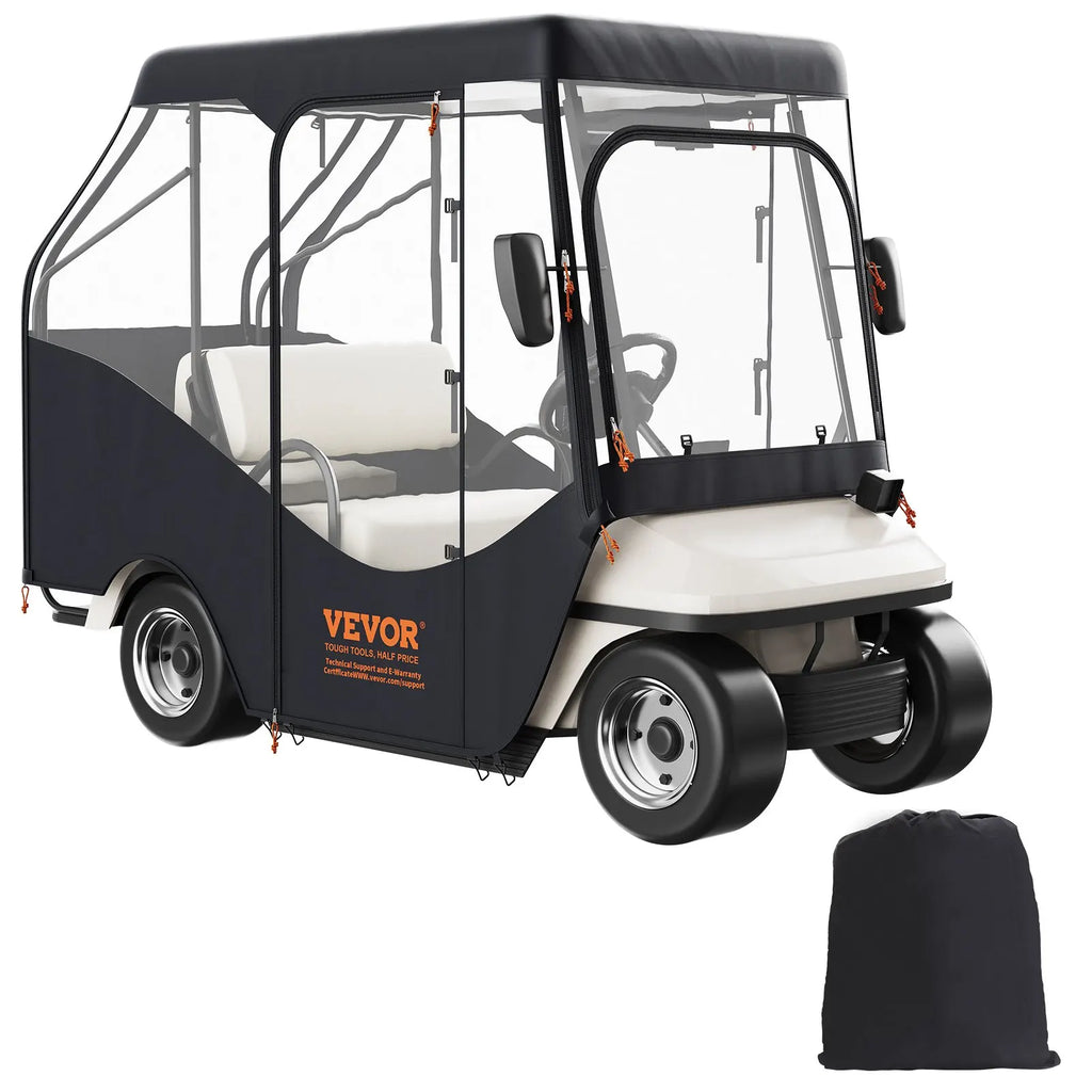 Golf Cart Rain Curtain Enclosure,Protective Anti-dust Sunscreen Rainproof Driving Enclosure with Transparent Windows