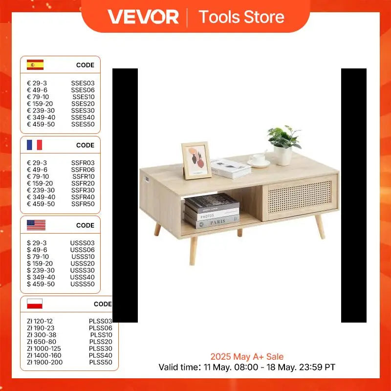 Rattan Coffee Table Rectangle Coffee Table 42-47in Modern Boho Style 2 Layers Storage Coffee Table for Living Room Bedroom