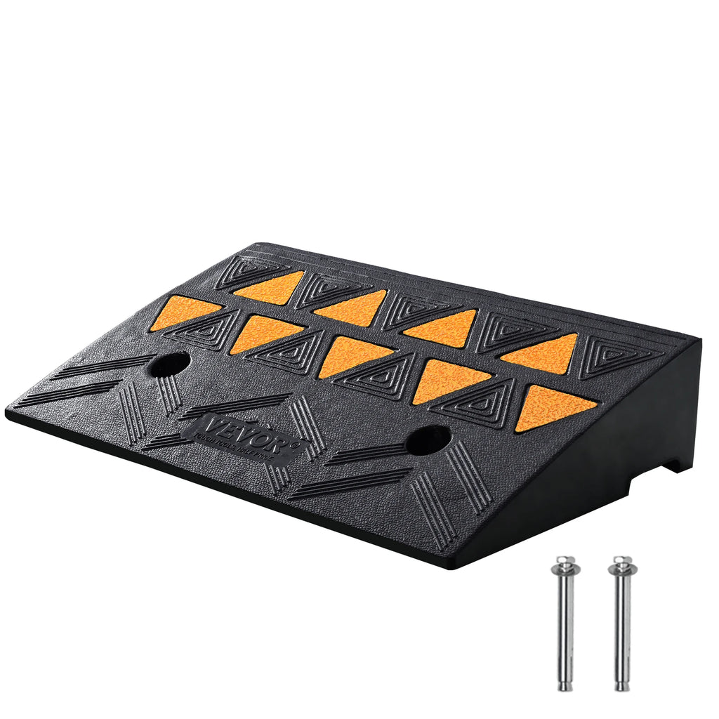 3.7/4.25/6" Rise Height Sidewalk Curb Ramp, 15T Heavy Duty Rubber Ramp for Forklifts, Trucks, Buses, Cars, Wheelchairs