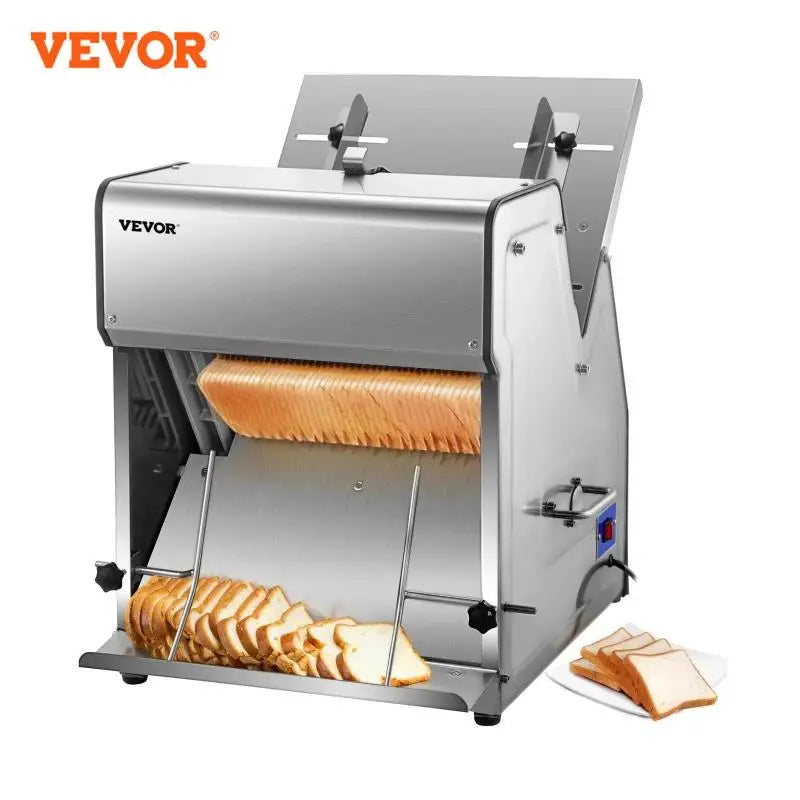 Commercial Bread Slicer 370W Stainless Steel 12mm Blades Electric Bread Cutting Machine Kitchen Appliance Toast Processor