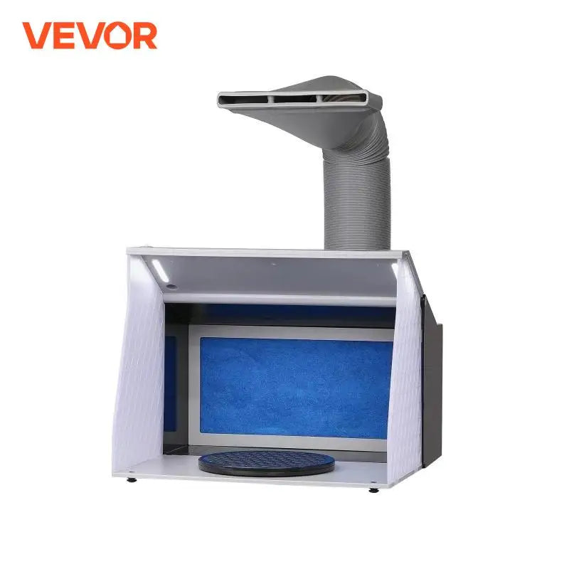 Airbrush Spray Booth Portable Hobby Airbrush Paint Spray Booth Kit with 4 LED Light Powerful Dual Exhaust Fans