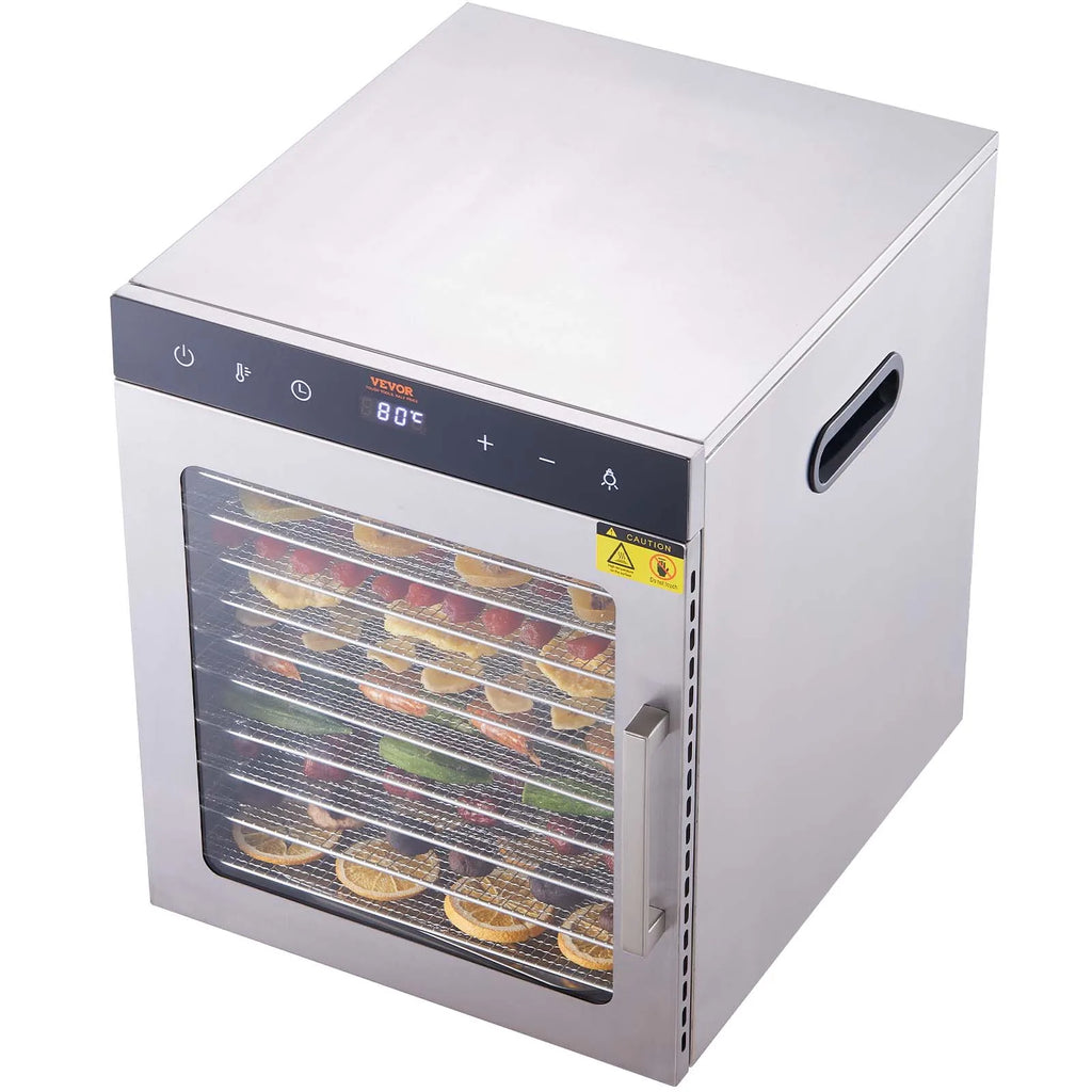 Electric Food Dehydrator Machine, 800/1000W Electric Food Dryer, 10 Stainless Steel Trays, with Digital Adjustable Timer