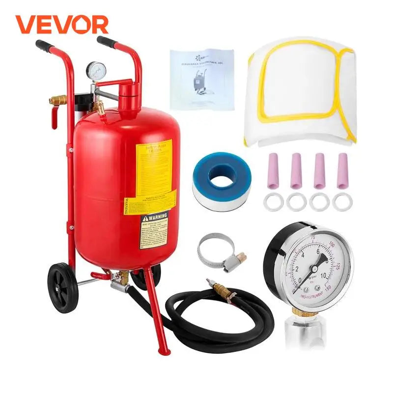 SucceBuy Sand Blaster 10Gal Pot Sandblaster 125Psi Pressure Sand Blasting Complete Kit for Special Surface Treatment of Material
