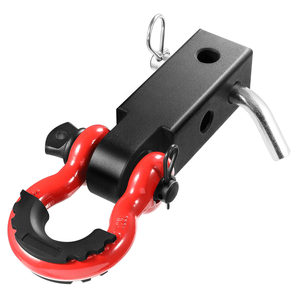 Shackle Hitch Receiver 2", 66000 lbs Breaking Strength, D Ring Shackle Heavy Duty Towing Accessories for Jeeps Recovery