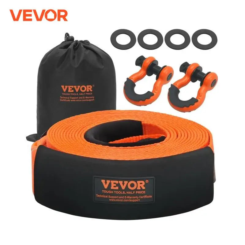 Polyester Tow Strap Recovery Kit High-Strength Car Racing Tow Ropes Auto Trailer Winch Towing Strap for Truck Jeep SUV ATV