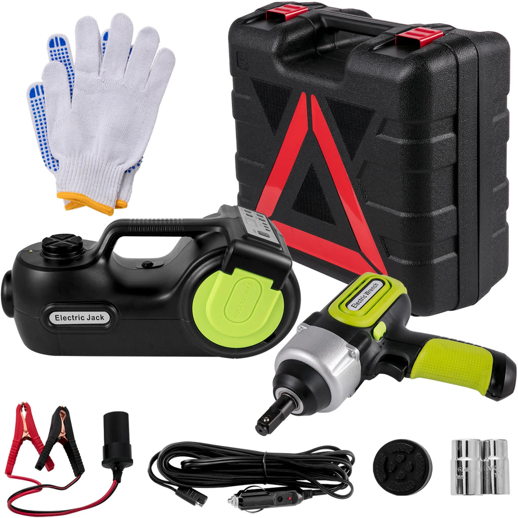 5 Ton Electric Floor Jack with Electric Impact Wrench LED Light Hydraulic Jack Car Repair Tool for SUV Sedan Truck Repair