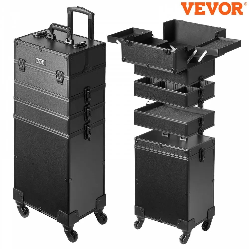 Professional Makeup Train Case Aluminum Cosmetic Case Workbench With Supporting Legs Rolling Makeup Case Extra Large