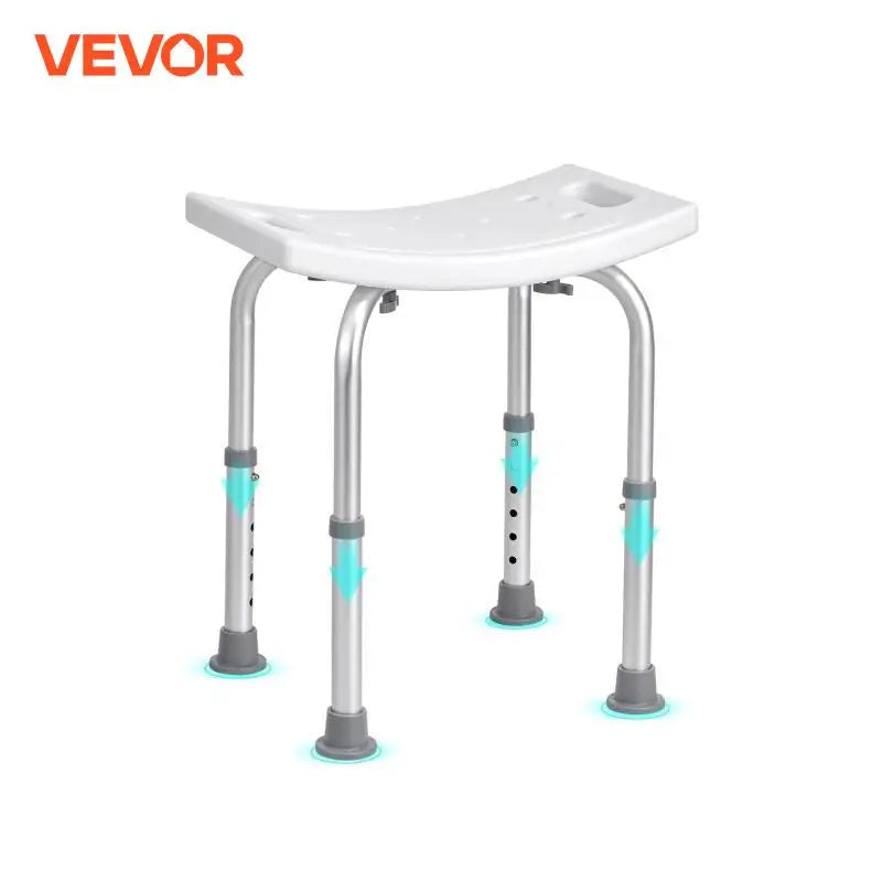 Shower Chair Adjustable Height Shower Stool with Built-in Handles Shower Seat for Inside Shower or Tub 158.8 kg Capacity