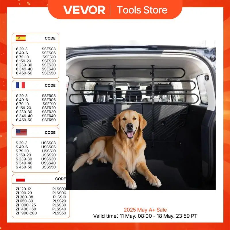 Dog Car Barrier, Dog Car Gate-Strong Metal Tubing Gate Divider Adjustable Universal-Fit Vehicle Pet Barrier for Car Truck