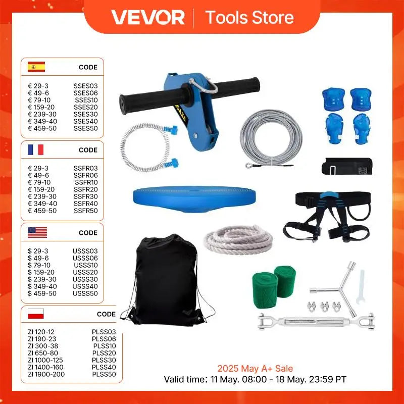 60/80FT Zip line Kits for Backyard Zip Lines for Kid and Adult Included Swing Seat Zip Lines Brake and Steel Trolley