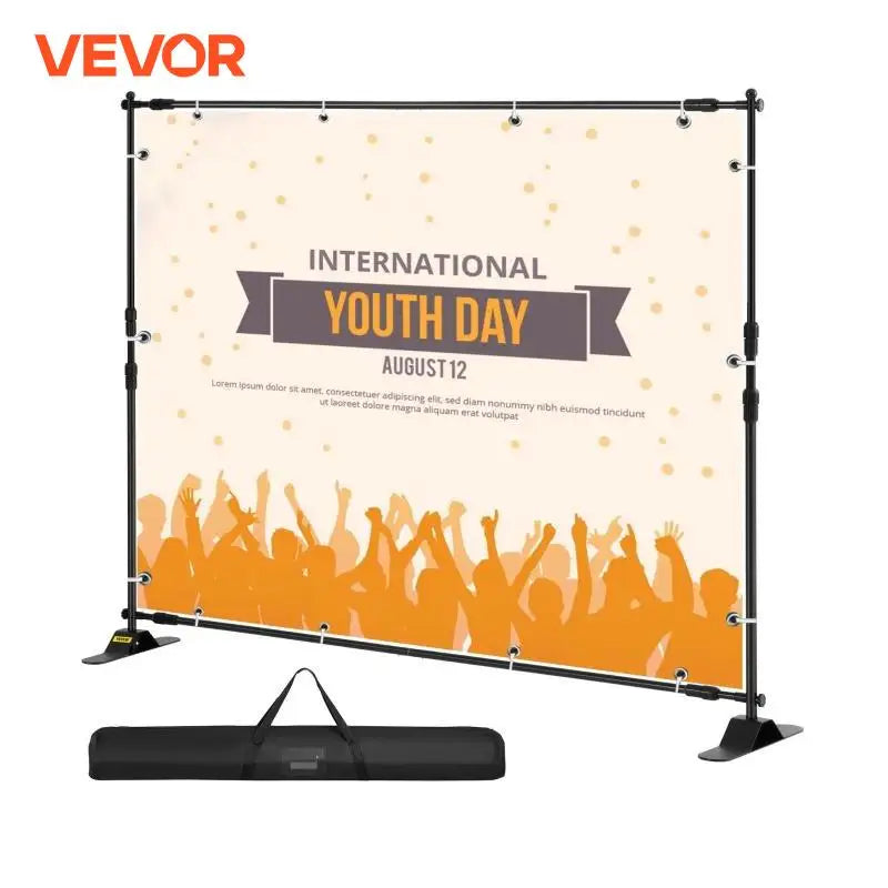 8ft Backdrop Stand for Trade Show Exhibitor Photography Studio W/ Carrying Case Background Stand Backdrop Support System