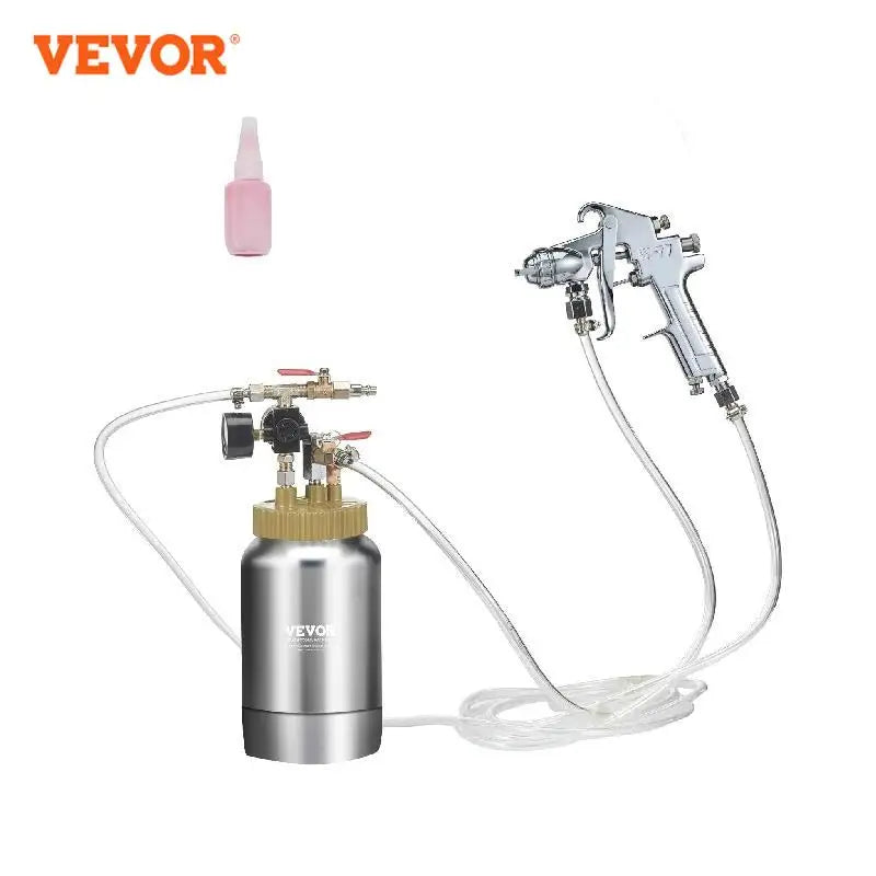 2L/0.5gal Spray Paint Pressure Pot Tank Lightweight Air Paint Pressure Pot 1.8mm Nozzle Spray Paint Gun 3m Hoses