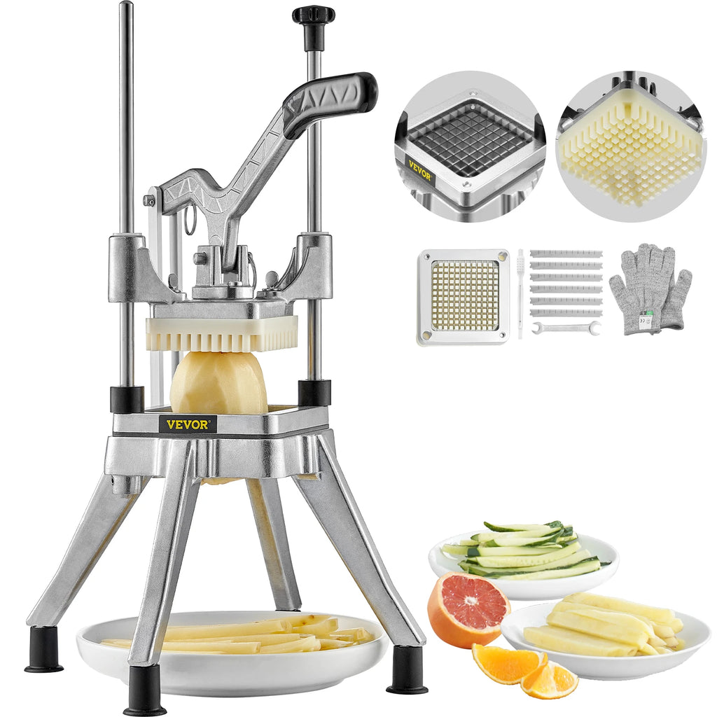 Commercial Vegetable Fruit Chopper 1/4″ 3/8″ 1/2″ Blade Heavy Duty Professional Food Dicer for Tomato Peppers Potato