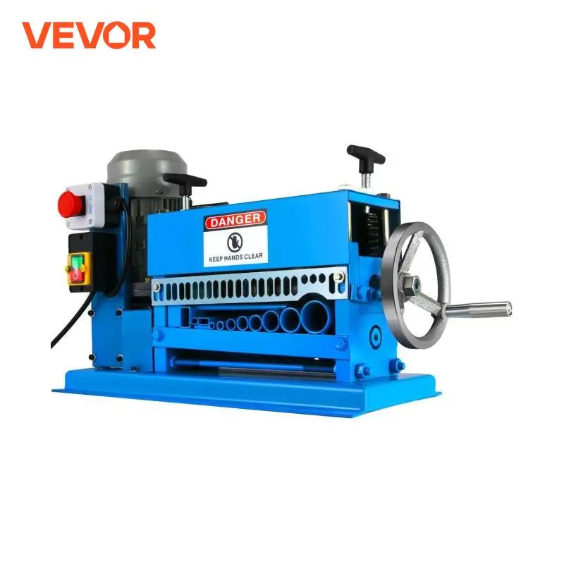 Electric Wire Stripping Machine 370W 1.5mm-38mm Cable Stripper Peeling W/ 11 Channels & 10 Blades Removing Plastic Rubber