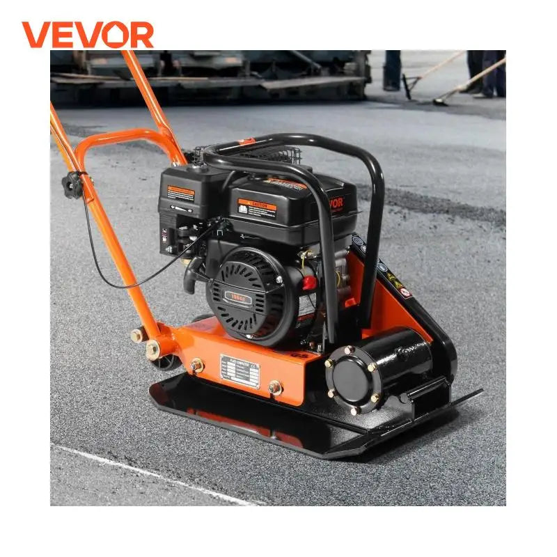 Gasoline Plate Compactor 2.8/6.5 HP Force Vibratory Compaction Tamper For Walkways, Patios, Asphalts, Paver Landscaping