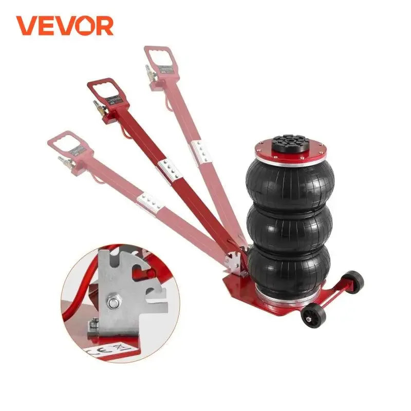 Pneumatic Jack 3 Ton/5 Ton Triple Bag Air Jack Quick Lift Heavy Duty Car Repair Jacks Folding Rod Jacks with Two Wheels