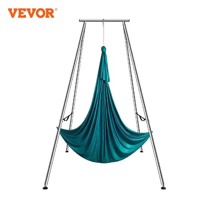 Aerial Yoga Frame & Hammock 9.67FT Professional Yoga Swing Stand with 6.6 Yards Aerial Silks Max 551lbs Indoor Aerial Rig