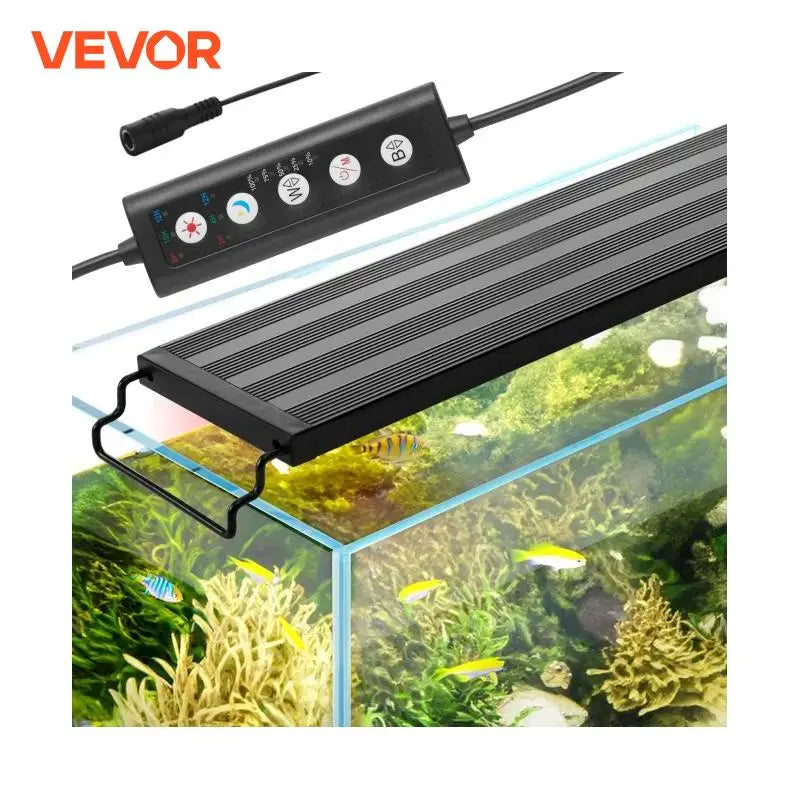 Aquarium Light 10W with 5 Levels Adjustable Brightness with ABS Shell Extendable Brackets for 12"-18" Freshwater Fish Tank