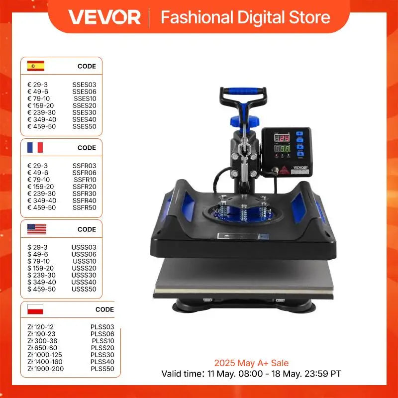 Heat Press Machine Heat Transfer Machine with 30 oz Tumbler Press 360° Swing Away Digital T-Shirt Pressing Coating