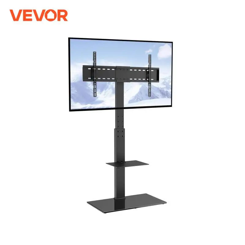 TV Stand Mount Swivel Tall TV Stand for 32-55/ 65/ 85 inch TV Height Adjustable Portable Floor TV Stand Max VESA 600x800mm