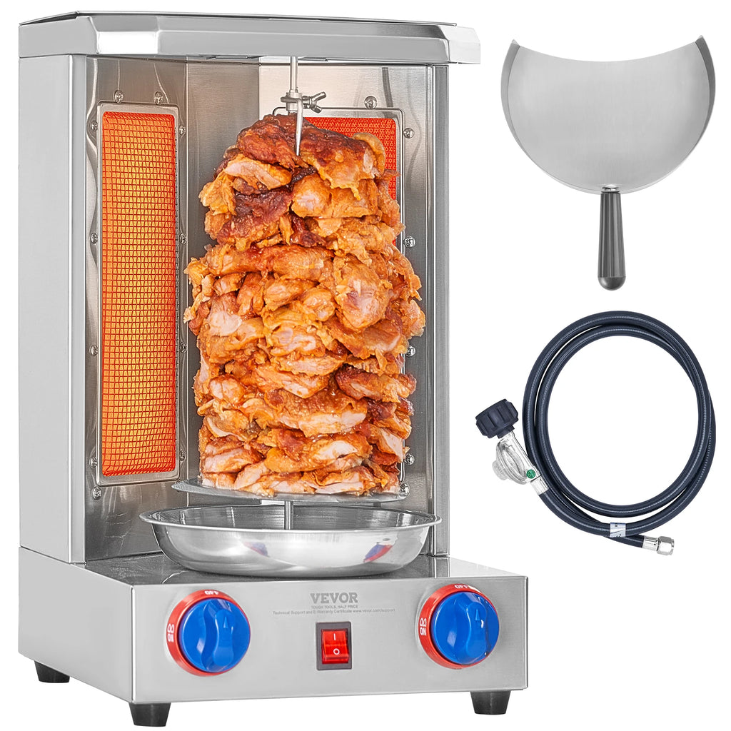 Shawarma Grill Machine13 lbs Chicken Shawarma Cooker Gas Vertical Broiler Gyro Rotisserie Oven Doner Kebab for Home