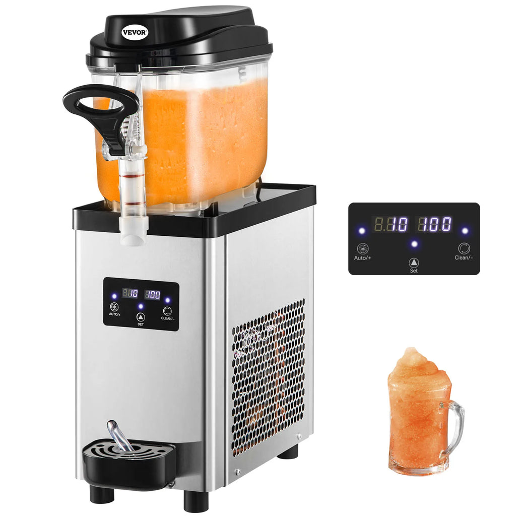 Commercial Slushy Machine, 6L 25 Cups Single-Bowl, 300W Stainless Steel Margarita Smoothie Frozen Drink Maker, for Cafes