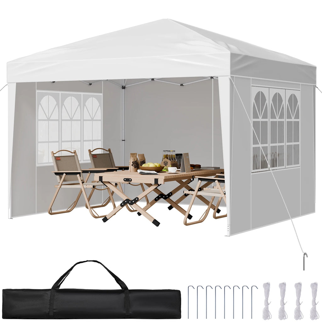 Pop Up Canopy 10x10ft Instant Gazebo Tent Portable Easy Up Canopy 3 Height Settings Outdoor Sun Shelter for Vendor Events