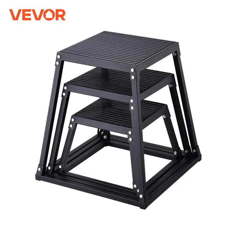 12/18/24/30 inch Plyometric Jump Boxes Plyo Box Platform Black For Home Gym Training Conditioning Strength Training 3/4pcs