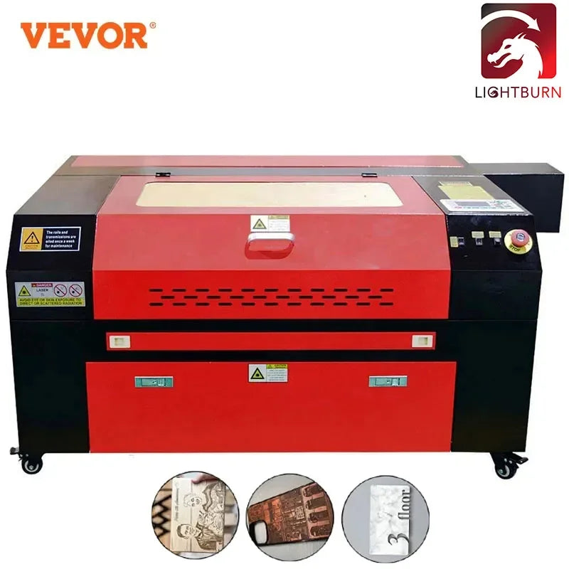 RUIDA Laser Engraving Machine 80W CO2 Glass Laser Tube Laser Cutter And Engraver Paper Wood  Digital Control Panel
