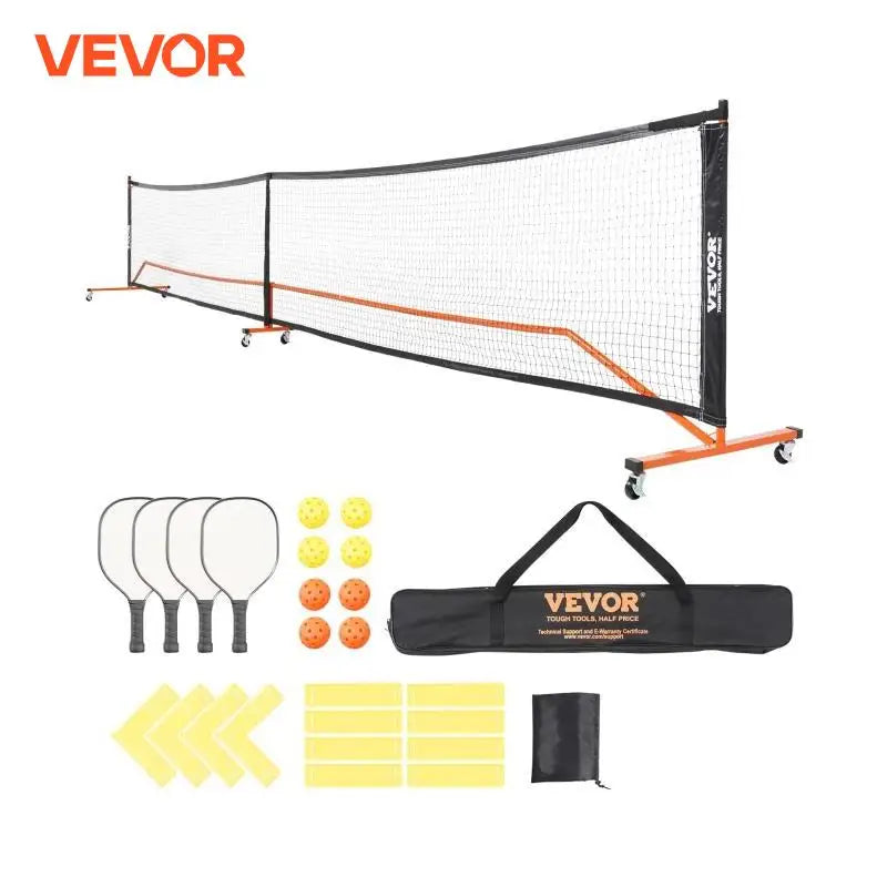 Portable Pickleball Net System 22FT Full Court Official Regulation Size Pickle Ball Nets Indoor & Outdoor with Court Line