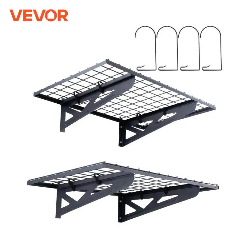 2 Layers Garage Storage Rack Wall Mounted Heavy Duty Shelf Hand Power Mobile Tool Organizer Rack Electric Drill Holder