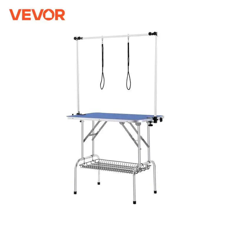 Pet Grooming Table Two Arms with Clamp Dog Grooming Station Foldable Pets Stand for Medium Small Dogs with Grooming Loop