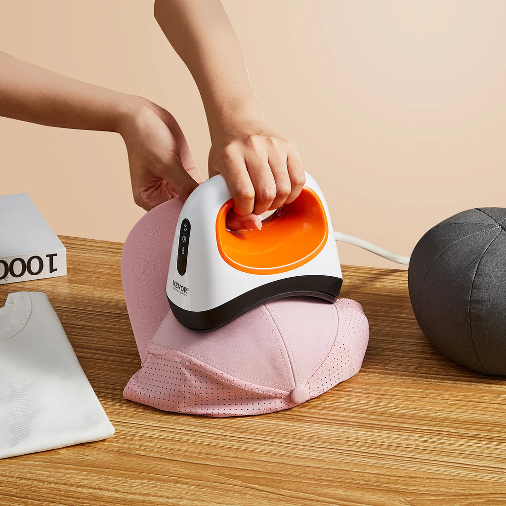 Hat Press Machine with 3 Heating Levels 6.1 x 3.5 inch Curved Heating Plate, Safety Base, and Glove, Automatic Shut-Off