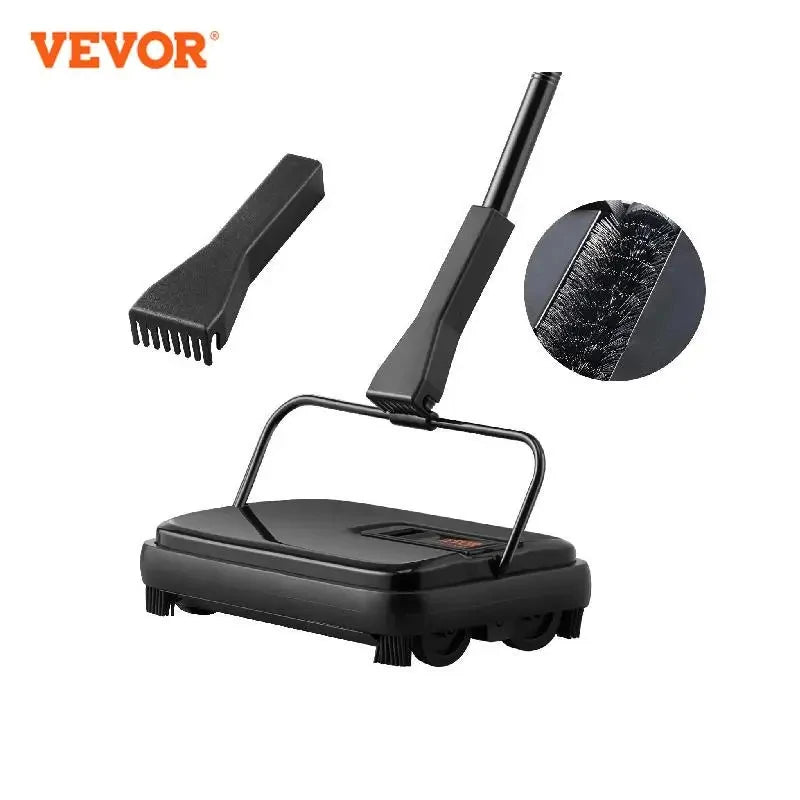 Manual Carpet Sweeper 7.87 in Sweeping Paths 300 ml Dustbin Capacity with Comb for Home Rugs Hardwood Surfaces Wood Floors