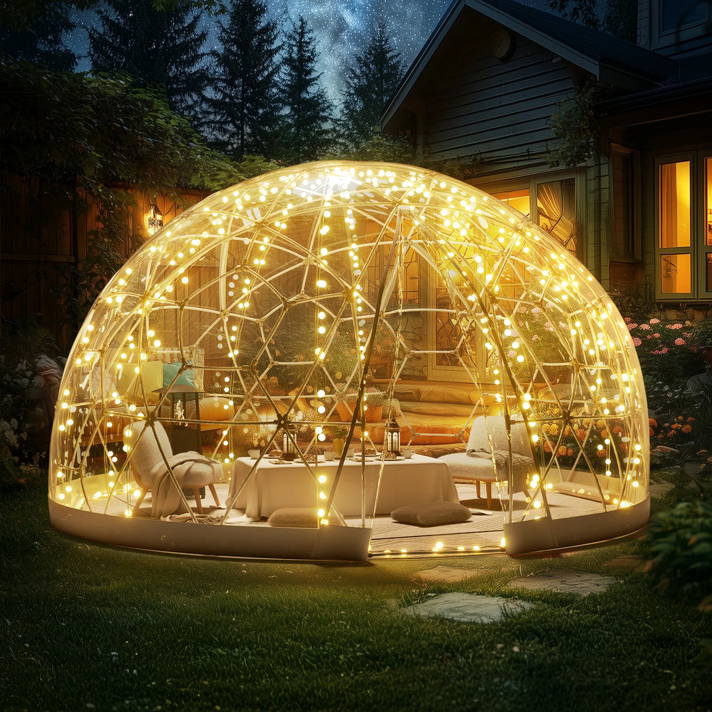 Garden Dome Igloo Tent House 9.5FT Dome Tent Waterproof Garden Igloo Outdoor Dome Camping Shelter for Patio Dining/Party