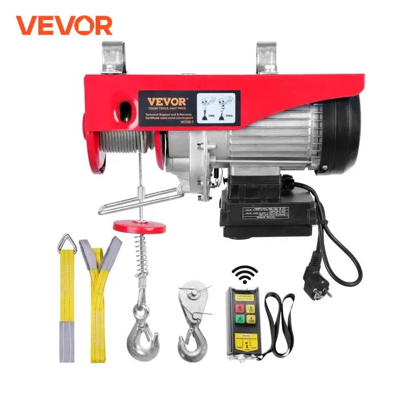 400-1000kg Electric Hoist Lifting Crane Cable Hoist Winch for Boat Car Garage Elevator with Wired Remote Control Lifter
