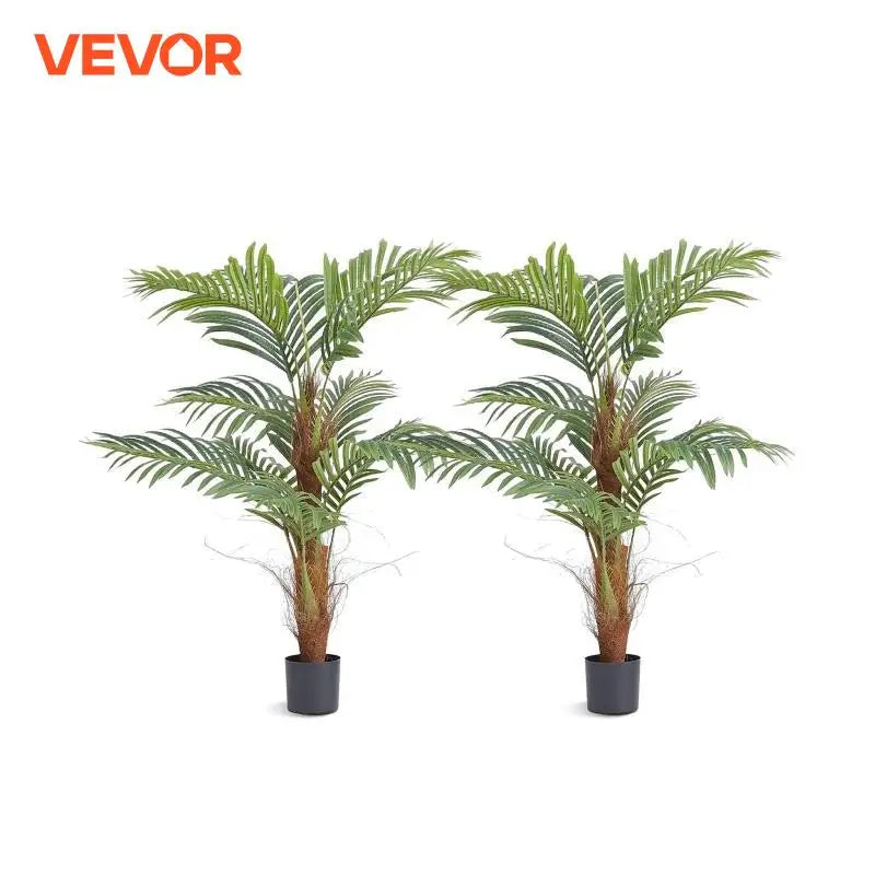 Artificial Palm Tree 4/5/6 FT Tall Faux Plant Secure PE Material & Anti-Tip Tilt Protection Low-Maintenance Plant for Home
