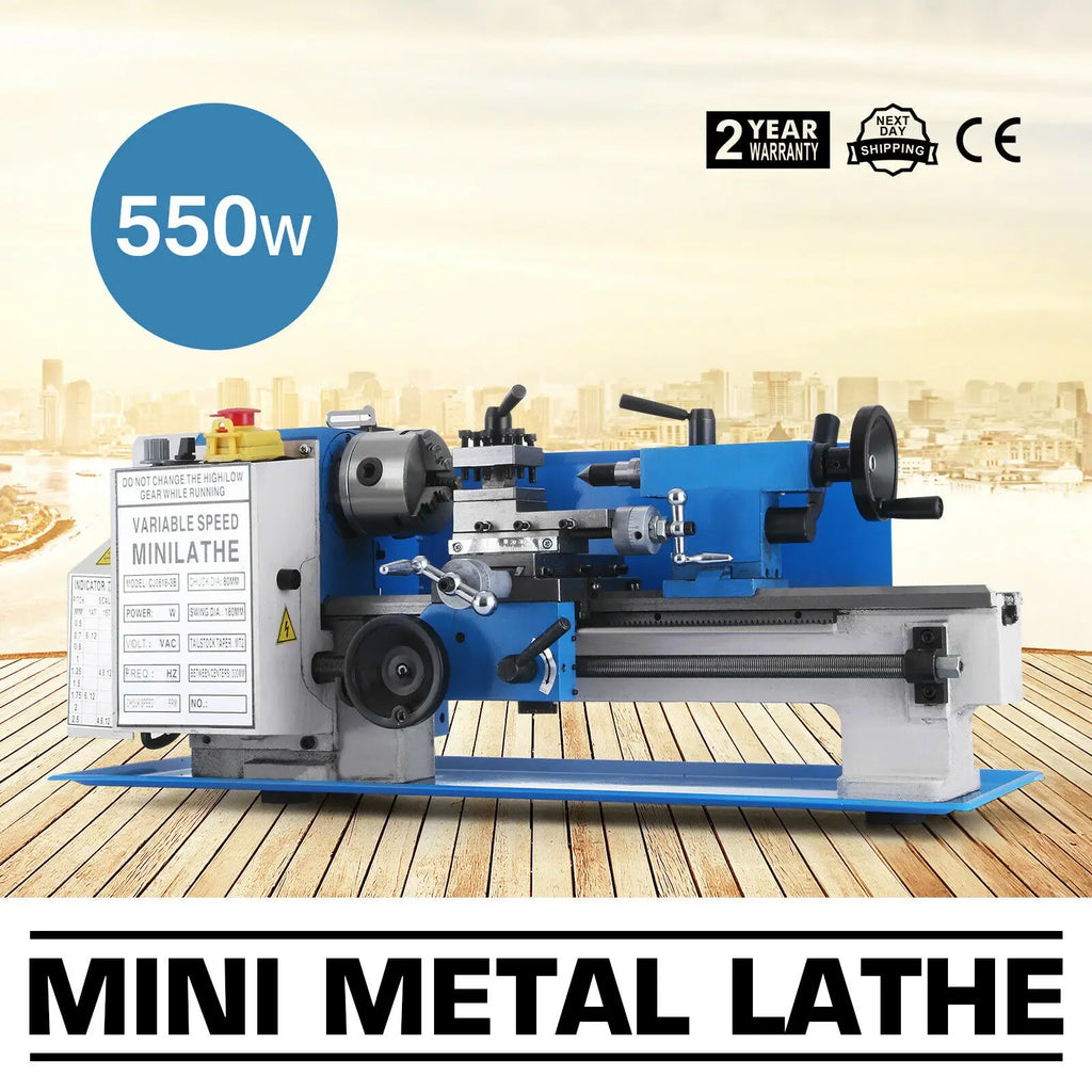Mini Metal Lathe 7"x12" Metalworking Woodworking Gears Motorized Milling 2250RPM