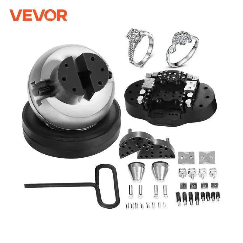 10Kg Full Set 5in Engraving Vise Standard Block Ball Inlaid Diamonds Jewelry Adjustable Setting Tool W/ 34Pcs Attachments