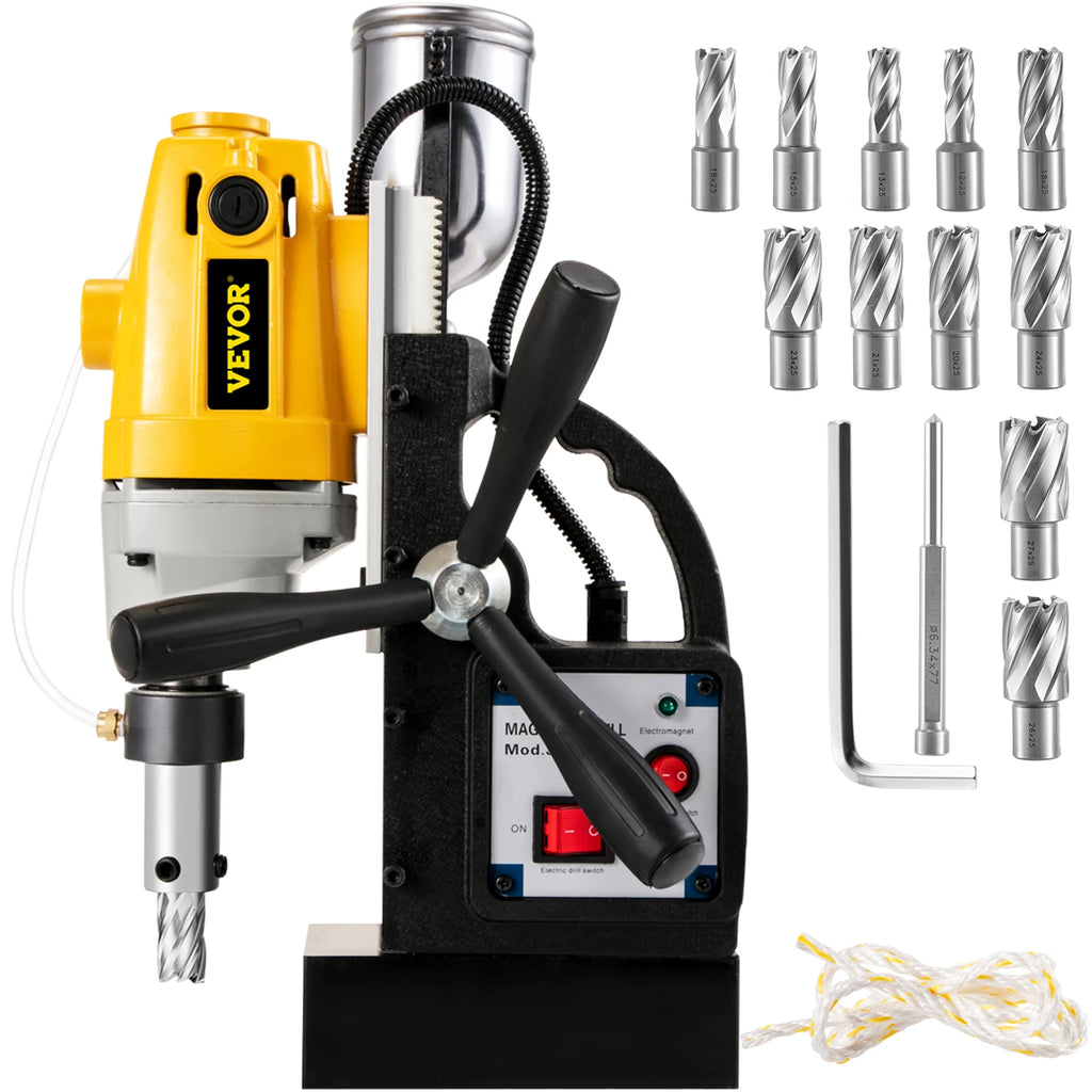 Magnetic Drill Press 980W 1100W 1200W Electric Bench Drilling Rig Machine for Engineering Steel Structure MD40 MB23 BRM35