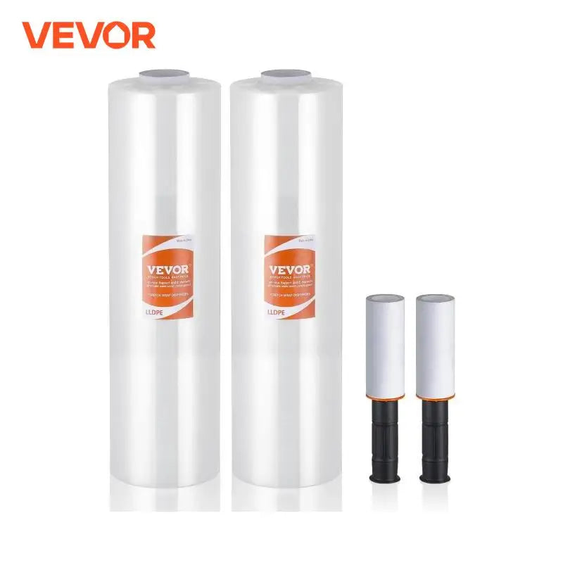 1/2/3/4 Packs Stretch Film 15 in Clear Shrink Film Roll Stretch Wrap with Handles for Pallet Wrapping Shipping Moving