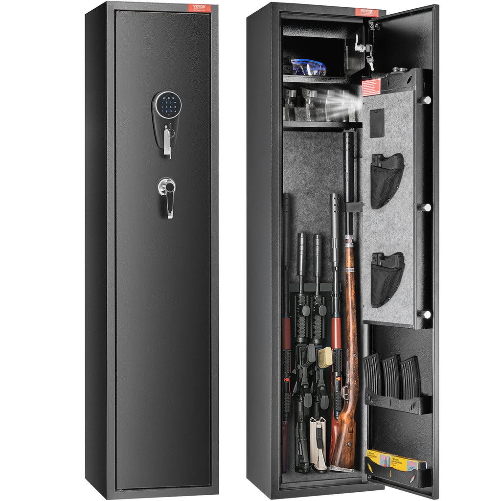 3-8 Rifles Gun Safe with Digital Keypad & Lock Gun Storage Cabinet with Removable Storage Shelf for Home Long Gun Pistols