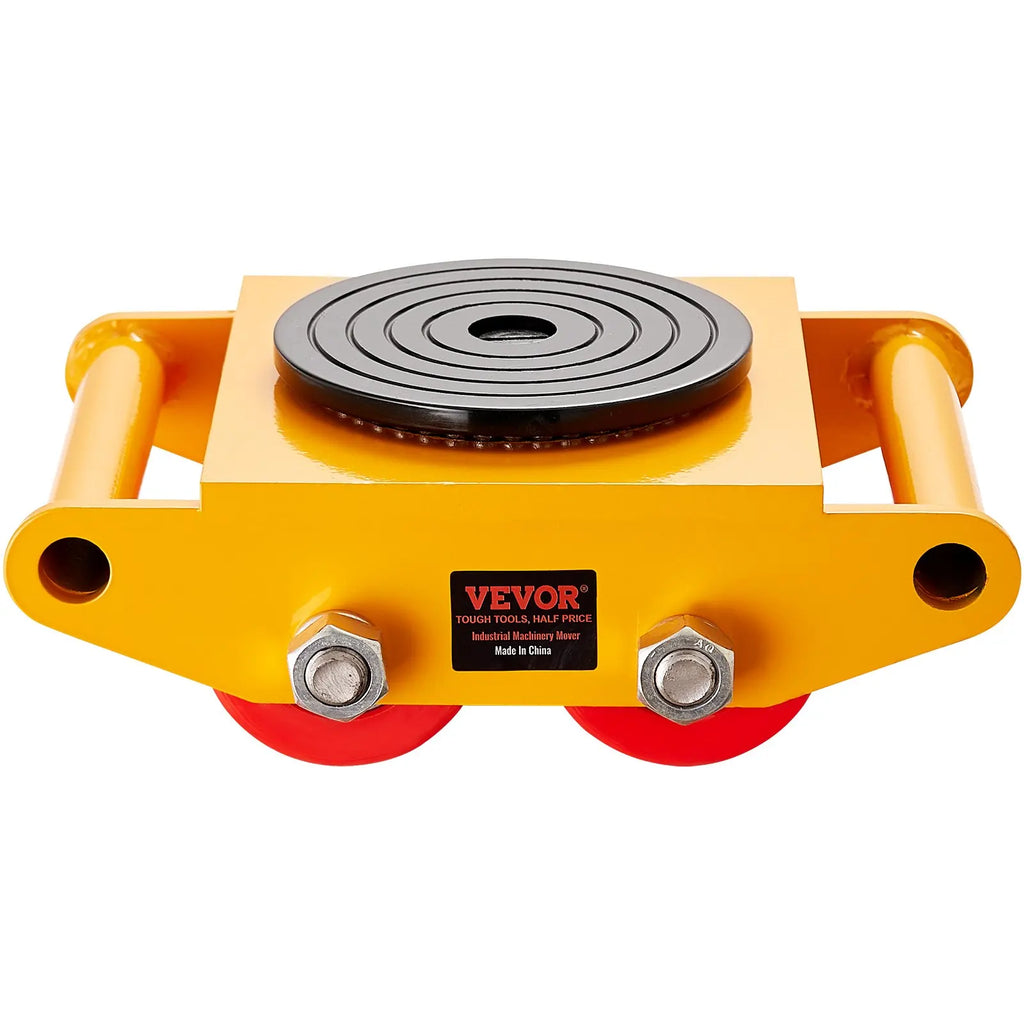 Machinery Skate Dolly 6T Industrial Mover with 4 PU Wheels and 360° Rotation Non-Slip Cap for Warehouse Workshop Factory